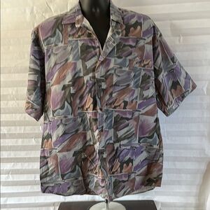 Trading Maui Company Men's Vintage Casual Button-Down Shirt Hawaiian Print